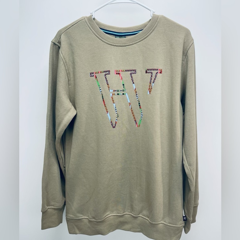 Houston White unisex Embroidered Brown Sweatshirt Size S